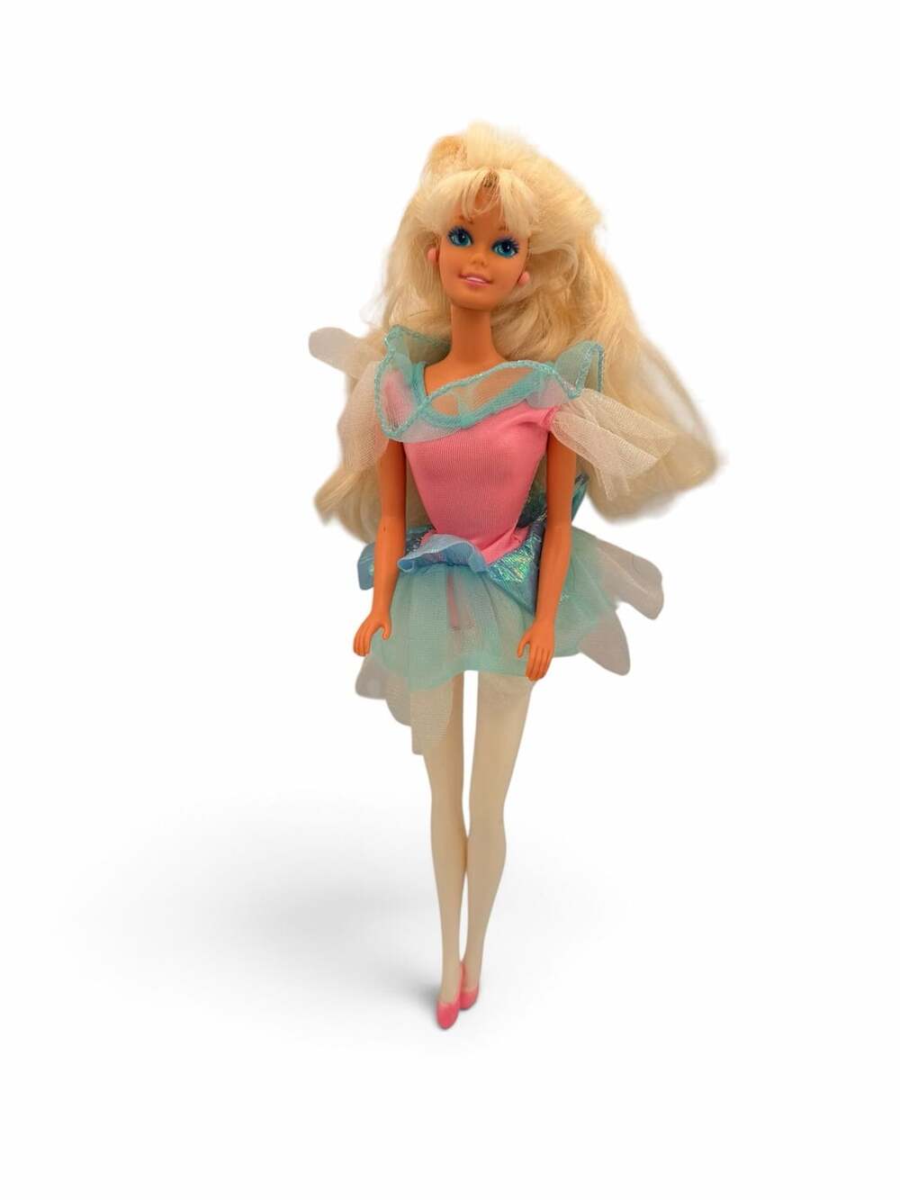 Mattel Tooth Fairy Barbie Doll Blonde Hair Pink Top With Extra Dress